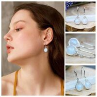 Round Moonstone Pendant Simple Shape Earring Earrings V8Z3 Creative Fashion Y9B7 Wholesale B9C4 M1N8