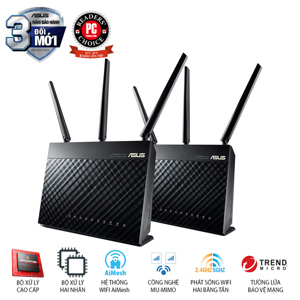 Router - Bộ phát wifi Mesh Asus RT-AC68U - 2 pack