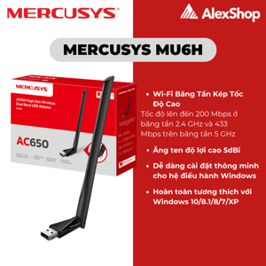 Router Mercusys USB MU6H Băng Tần Kép 633 Mbps