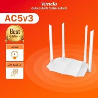 Router Wifi Chuẩn AC1200 Tenda AC5 V3 Trắng Chính Hãng, Bảo Hành 24 Tháng.