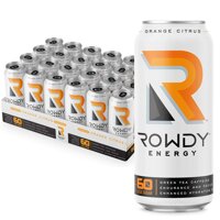 Rowdy Energy Drink, Orange Citrus Enhanced Hydration, 24-Pack, 16oz cans
