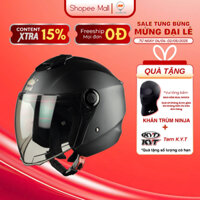 Royal XH01 - Mũ Bảo Hiểm 3/4 Có Kính Màu Đen Nhám , Bảo Hành 12 Tháng Chính Hãng,An Toàn, Giá Ưu Đãi