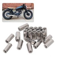 Rrianfo 20pcs Hex Coupling Nut 304 Thép không gỉ Chứng minh nữ M5 Đầu nối các bộ phận buộc bạc Bạc