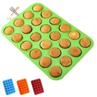 Rrlnmd Khuôn Bánh 24 Lỗ Xà Phòng Silicon Bánh Quy Cupcake Máy Nướng Chảo Khay Khuôn Nhà Mini Muffin Cup 3D Không Thạch & Khuôn Kẹo MỚI