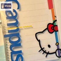 Rua Hello Kittys Sanrio Trong Suốt Bìa Sổ Tay Kawaii Anime Dễ Thương Hoạt Hình Sinh Viên Sổ Tay Văn Phòng Phẩm Notepad Bé Gái Quà Tặng Mới