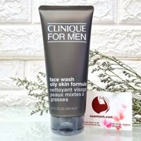 Rửa mặt Clinique For Men Face Wash Oily Skin Formula kiểm soát dầu mụn, 200ml