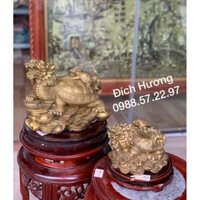 rùa mẹ con đầu rồng phong thủy đk đế 25cm