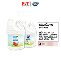 Rửa tay Dr Clean can lớn 4kg hương trái cây thanh mát, sạch khuẩn mềm dịu da tay