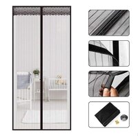 Ruber Magnetic Screen Door Black,Insect Mesh Curtain Fly Mosquitos Bug for Sliding Glass French Patio, Hands Free Heavy Duty, Garage, Pet Friendly,...