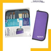 [Rubik Art] Set Cọ Kèm Ví Mont Marte Màu Nước | Sơn Dầu | Acrylic (Brush in Wallet 11PC - Gouache)