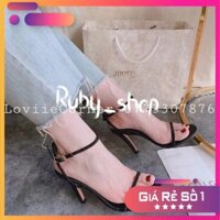 RUBY_SHOP- GIÀY CAO GÓT 10P QUAI MẢNH ĐÍNH ĐÁ - SANDAL CAO GÓT 10CM GÓT NHỌN DÂY MẢNH ĐÍNH ĐÁ - GIÀY CAO GÓT G201113