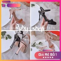 RUBY_SHOP- GIÀY SANDAL CAO GÓT 9 PHÂN QUAI TRONG HỞ HẬU - GIÀY SANDAL CAO GÓT QUAI NGANG 9CM - G200204