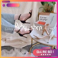 RUBY_SHOP- GIÀY SANDAL CAO GÓT QUAI MẢNH 9 PHÂN - GIÀY CAO GÓT QUAI NGANG CÔNG SỞ- CAO GÓT 9 PHÂN GÓT NHỌN G200323