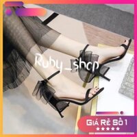 RUBY_SHOP Giày sandal gót nhọn gắn nơ hot nhất thu đông 2020 9cm -w31