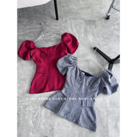 RUBYSTORE_(CÓ BIGSIZE)_(HIT) Áo Tay Phồng Peplum Cúp Ngực Thiết Kế Tôn Dáng Sang Chảnh