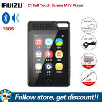 RUIZU C1 Full Touch Screen MP3 Player Bluetooth 5.0 Built-in Speaker 16G Audio Player Portable Student English Learning Walkman Pocket Mini English-Chinese Dictionary Support HD Video Playback FM Radio Recorder Pedometer Expansion Card Up To 128GB