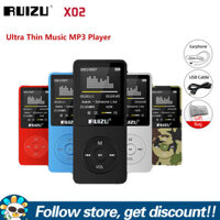 RUIZU Máy Nghe Nhạc MP3 Siêu Mỏng Phiên Bản Tiếng Anh X02 Máy Nghe Nhạc Di Động 4GB 8GB 16GB Với Màn Hình 1.8 Inch Hỗ Trợ Ghi Âm Đài FM Máy Nghe Nhạc Video E-book Mini Trọng Lượng Nhẹ Thể Thao Walkman