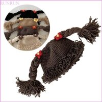 Run Bím Tóc Giả Mũ Móc Dệt Kim Mũ Bò Mũ Cho Bé Gái Từ 6-48 Tháng Tuổi