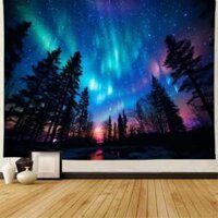 Rừng Đẹp Nhìn Đêm Bầu Trời Đầy Sao Trang Trí Phong Cảnh Vải Nền Thiên Hà Trang Trí Vũ Trụ Tấm Thảm Polyester Trang Trí Phòng Vui Vẻ Thẩm Mỹ Trang Trí Nhà Cửa Tấm Thảm Bắc Âu Phòng Ngủ Phòng Khách Trang Trí Tường Tivi Nền Vải Treo Tường Vải Canvas