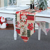 Runner Home Table Year Xmas Mới Để Trang Trí Nai Sừng Tấm Vải Lanh Giáng Sinh