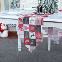 Runner Home Table Year Xmas Mới Để Trang Trí Nai Sừng Tấm Vải Lanh Giáng Sinh