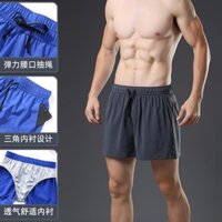Running Exercise Shorts Men's Anti-Exposure Fake Two Pieces Outdoor Loose Training Workout Pants Thin Quick-Drying Shorts Sports pants 0RZn