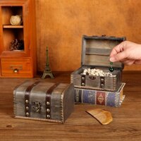 rương hòm đựng đồ bằng gỗ vintage decor phòng
