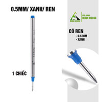Ruột bút bi cây viết có ren xoáy cho các dòng bút Parker, Montblanc. Picasso, Lamy Minh House - 1 cái màu Xanh 0.5mm Có Ren