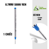 Ruột bút bi cây viết có ren xoáy cho các dòng bút Parker, Montblanc. Picasso, Lamy Minh House - 1 cái màu Xanh 0.7mm Có Ren