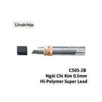 Ruột Chì Kim Pentel Hi-Polymer Super C505 2B Ngòi 0.5mm  Siêu ứng 12 RuộtTuýp
