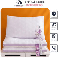 Ruột gối đầu hương thơm Lavender đem lại cảm giác thư thái, Độ cao vừa phải, mặt vải gối mềm mịn, kháng khuẩn
