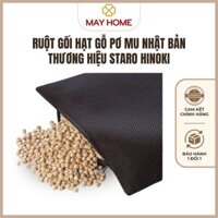 Ruột Gối hạt gỗ pơ mu Nhật Bản thương hiệu StarO Hinoki. Vỏ ruột gối được may bằng vải lưới tạo sự thoáng mát mềm mại