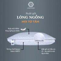 Ruột Gối Lông Ngỗng Mix Tơ Tằm AMARA Cao Cấp - Êm Ái, Đàn Hồi, Thoáng Mát, Tốt Cho Sức Khoẻ, 50x70cm