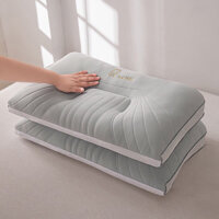 Ruột gối Massage băng lụa lạnh kháng khuẩn thiết kế công thái học, gối Massage nâng đỡ cổ vai gáy êm ái hàng cao cấp