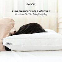 Ruột gối nằm 50x70 45x65 35x50 cm, lõi gối hơi cao cấp bông lông vũ nhân tạo microfiber - Sen Đá Home Bedding - 2 viền 50x70 Thấp,1 chiếc ruột