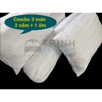 Ruột Gối Ôm Gòn Bi Lụa cotton Sọc Tiêu chuẩn, Gối bông hạt ( gối micro ball), Ôm chắc chắn 35x100cm