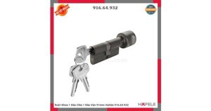 Ruột khóa 1 đầu chìa 1 đầu vặn 91mm đen mờ Hafele 916.64.932