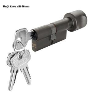Ruột khóa 1 đầu chìa 1 đầu vặn 66mm đen mờ Hafele 916.64.922