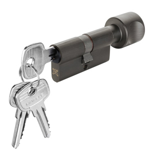 Ruột khóa 1 đầu chìa 1 đầu vặn 91mm đen mờ Hafele 916.64.932