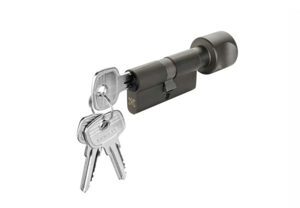 Ruột khóa 1 đầu chìa 1 đầu vặn 91mm đen mờ Hafele 916.64.932