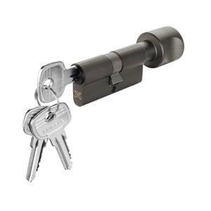 Ruột khóa 1 đầu chìa 1 đầu vặn 81mm đen mờ Hafele 916.64.928