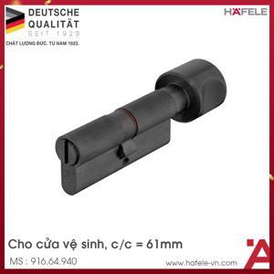 Ruột khóa cho cửa phòng vệ sinh 61mm đen mờ Hafele 916.64.940