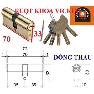 Ruột khóa cửa Vickini 41108.001 BSN