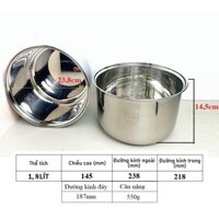 Ruột nồi áp suất - nồi cơm điện lòng Inox cao 14,5cm
