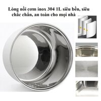 Ruột nồi cơm inox 304 dung tích 1L an toàn cho mọi nhà