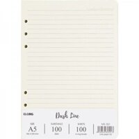 Ruột sổ còng A5 200 trang nét đứt Caro kẻ ngang line 100gsm, giấy refill binder sổ Klong tiết kiệm