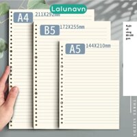 Ruột sổ còng giấy refill 20 26 30 lỗ A5 B5 A4 sổ planner bullet journal học sinh - B103 - A4 CARO