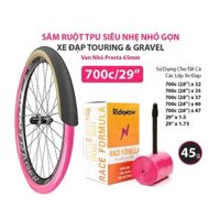 Ruột(Xăm) xe đạp siêu nhẹ nhựa TPU RideNow nặng 45g 29/700×32/47C van FV dài 45mm