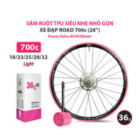 Ruột(Xăm) xe đạp siêu nhẹ nhựa TPU RideNow nặng 36g 700×18/32c van FV dài 65mm