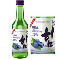 Rượu Him Blueberry premium Korean soju 12%vol chai 360 ml